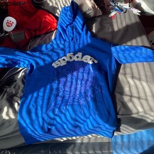 Blue Sp5der hoodie Size L